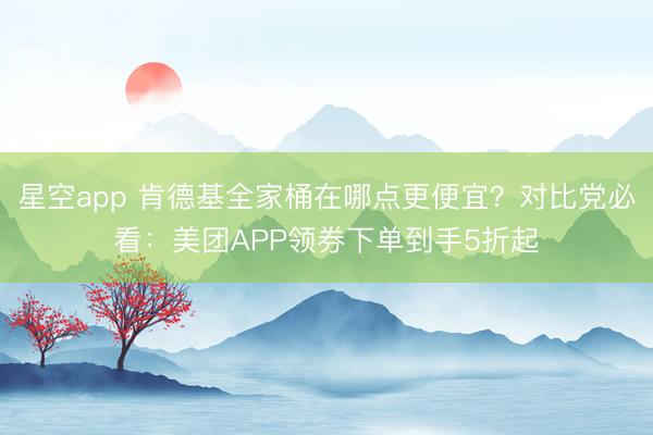 星空app 肯德基全家桶在哪点更便宜?对比党必看:美团APP领券下单到手5折起