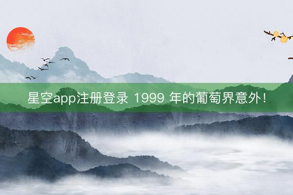 星空app注册登录 1999 年的葡萄界意外!