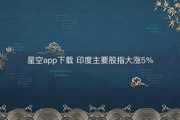 星空app下载 印度主要股指大涨5%