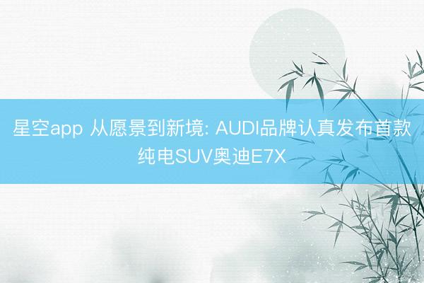 星空app 从愿景到新境: AUDI品牌认真发布首款纯电SUV奥迪E7X