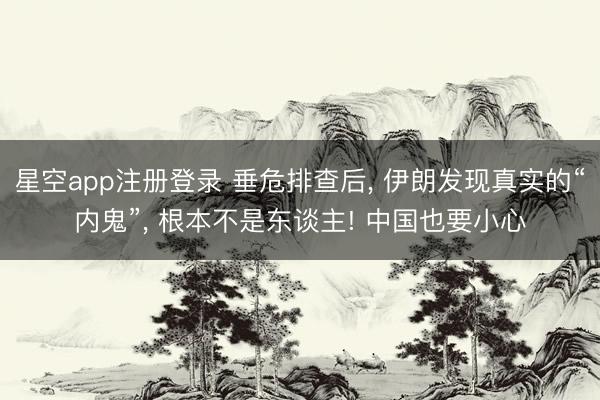 星空app注册登录 垂危排查后， 伊朗发现真实的“内鬼”， 根本不是东谈主! 中国也要小心