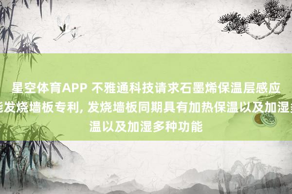 星空体育APP 不雅通科技请求石墨烯保温层感应数字节能发烧墙板专利, 发烧墙板同期具有加热保温以及加湿多种功能