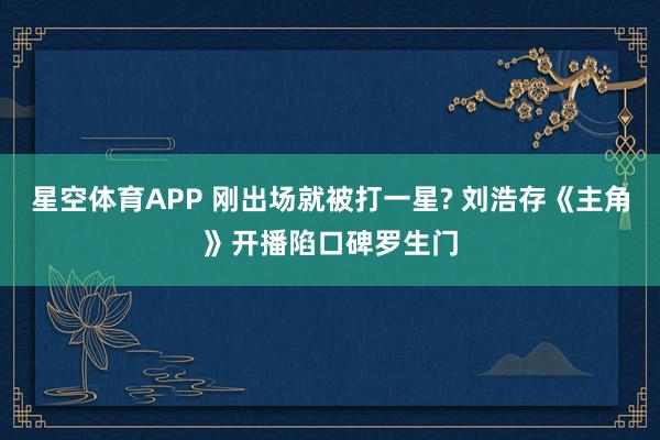 星空体育APP 刚出场就被打一星? 刘浩存《主角》开播陷口碑罗生门