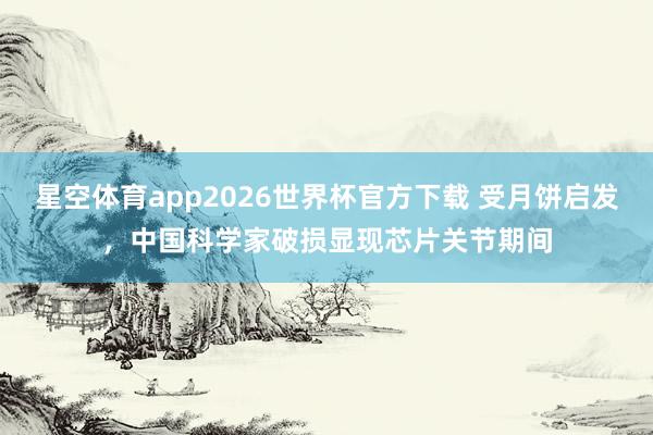 星空体育app2026世界杯官方下载 受月饼启发,中国科学家破损显现芯片关节期间