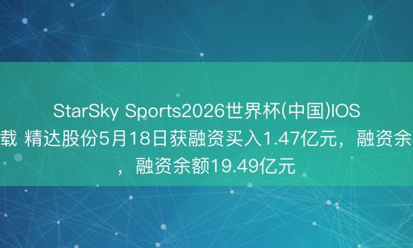 StarSky Sports2026世界杯(中国)IOS/安卓官方下载 精达股份5月18日获融资买入1.47亿元,融资余额19.49亿元