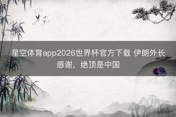 星空体育app2026世界杯官方下载 伊朗外长感谢,绝顶是中国