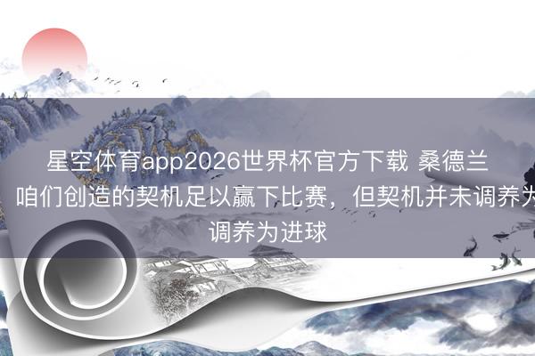 星空体育app2026世界杯官方下载 桑德兰主帅:咱们创造的契机足以赢下比赛,但契机并未调养为进球