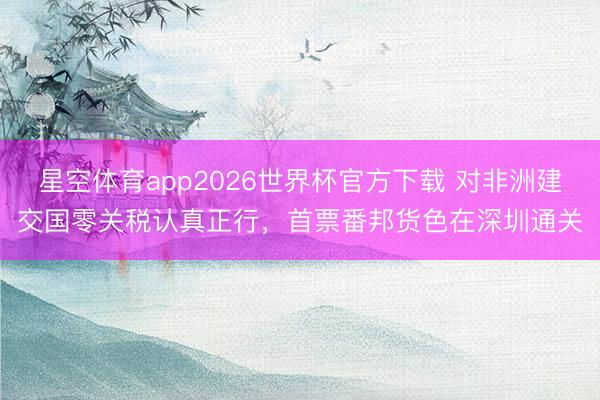 星空体育app2026世界杯官方下载 对非洲建交国零关税认真正行,首票番邦货色在深圳通关